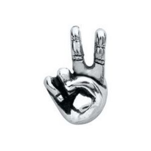 Origami Owl Hand Peace Sign Charm
